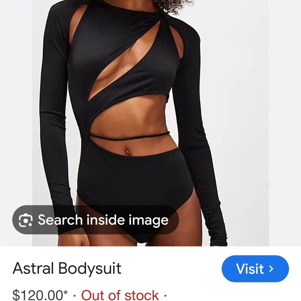 Astr Black Long-Sleeve Cutout Bodysuit